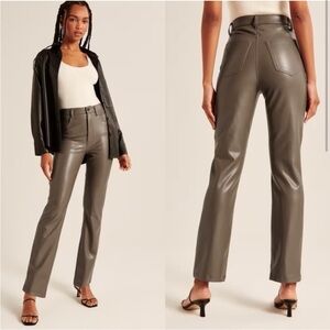 A&F Olive Leather Pants